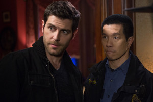 GRIMM -- "You Don't Know Jack" Episode 420 -- Pictured: (l-r) David Giuntoli as Nick Burkhardt, Reggie Lee as Sgt. Wu -- (Photo by: Scott Green/NBC)