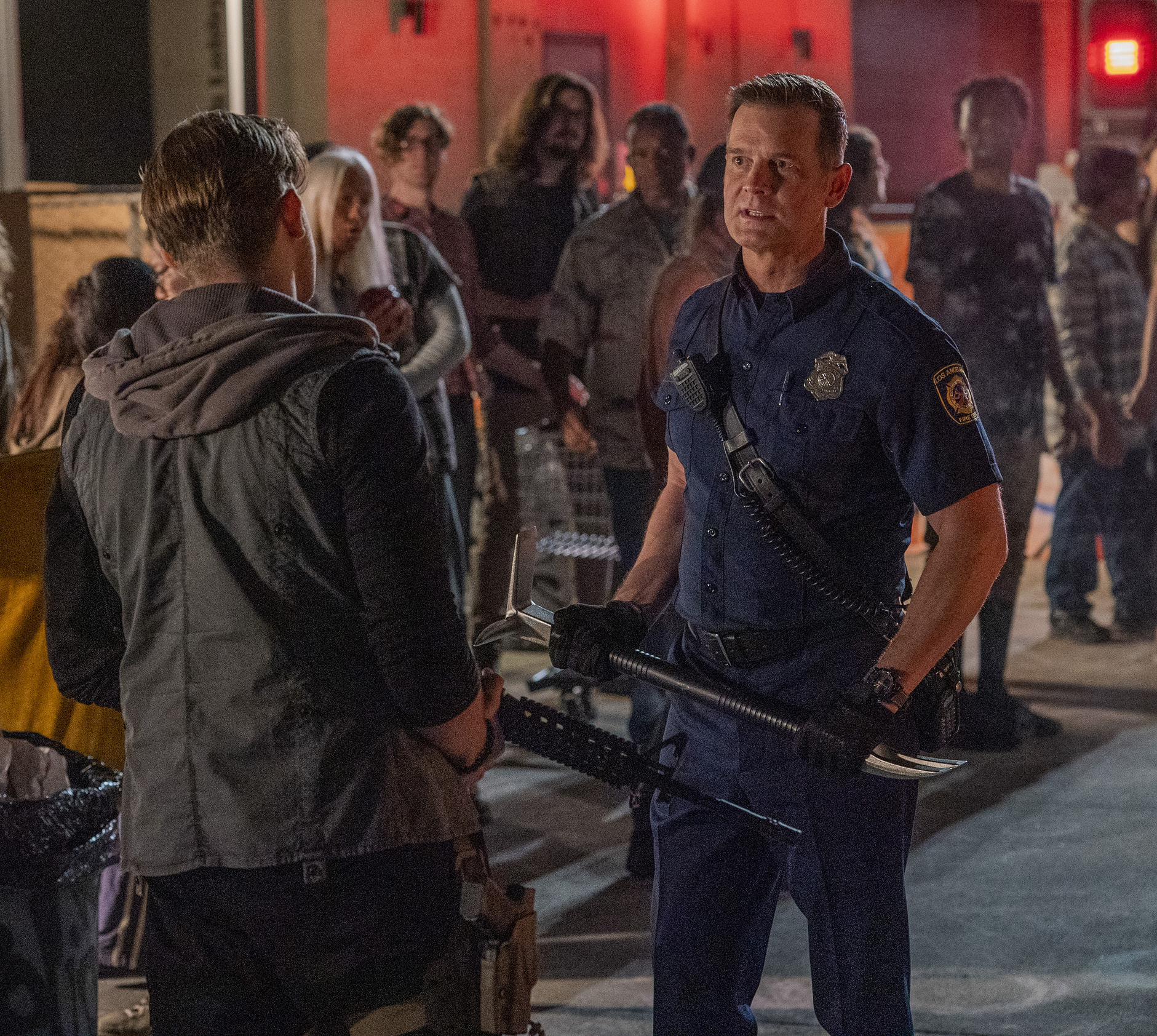 9-1-1: Peter Krause in the “Desperate Measures” episode of 9-1-1 airing Monday, Oct. 4 (8:00-9:00 PM ET/PT) on FOX. © 2021 FOX MEDIA LLC. CR: Jack Zeman /FOX. 9-1-1: Peter Krause in the “Desperate Measures” episode of 9-1-1 airing Monday, Oct. 4 (8:00-9:00 PM ET/PT) on FOX. © 2021 FOX MEDIA LLC. CR: Jack Zeman /FOX.