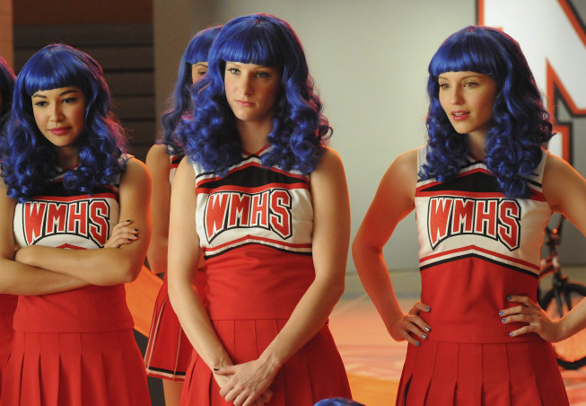 GLEE: Santana (Naya Rivera, L), Brittany (Heather Morris, C) and Quinn (Dianna Agron, R) perform in a special episode of GLEE airing after SUPER BOWL XLV on Sunday, Feb. 6 (approx. 10:30-11:30 PM ET; approx. 7:30-8:30 PM PT) on FOX.  ©2011 Fox Broadcasting Co. Cr: Michael Yarish/FOX GLEE: Santana (Naya Rivera, L), Brittany (Heather Morris, C) and Quinn (Dianna Agron, R) perform in a special episode of GLEE airing after SUPER BOWL XLV on Sunday, Feb. 6 (approx. 10:30-11:30 PM ET; approx. 7:30-8:30 PM PT) on FOX.  ©2011 Fox Broadcasting Co. Cr: Michael Yarish/FOX