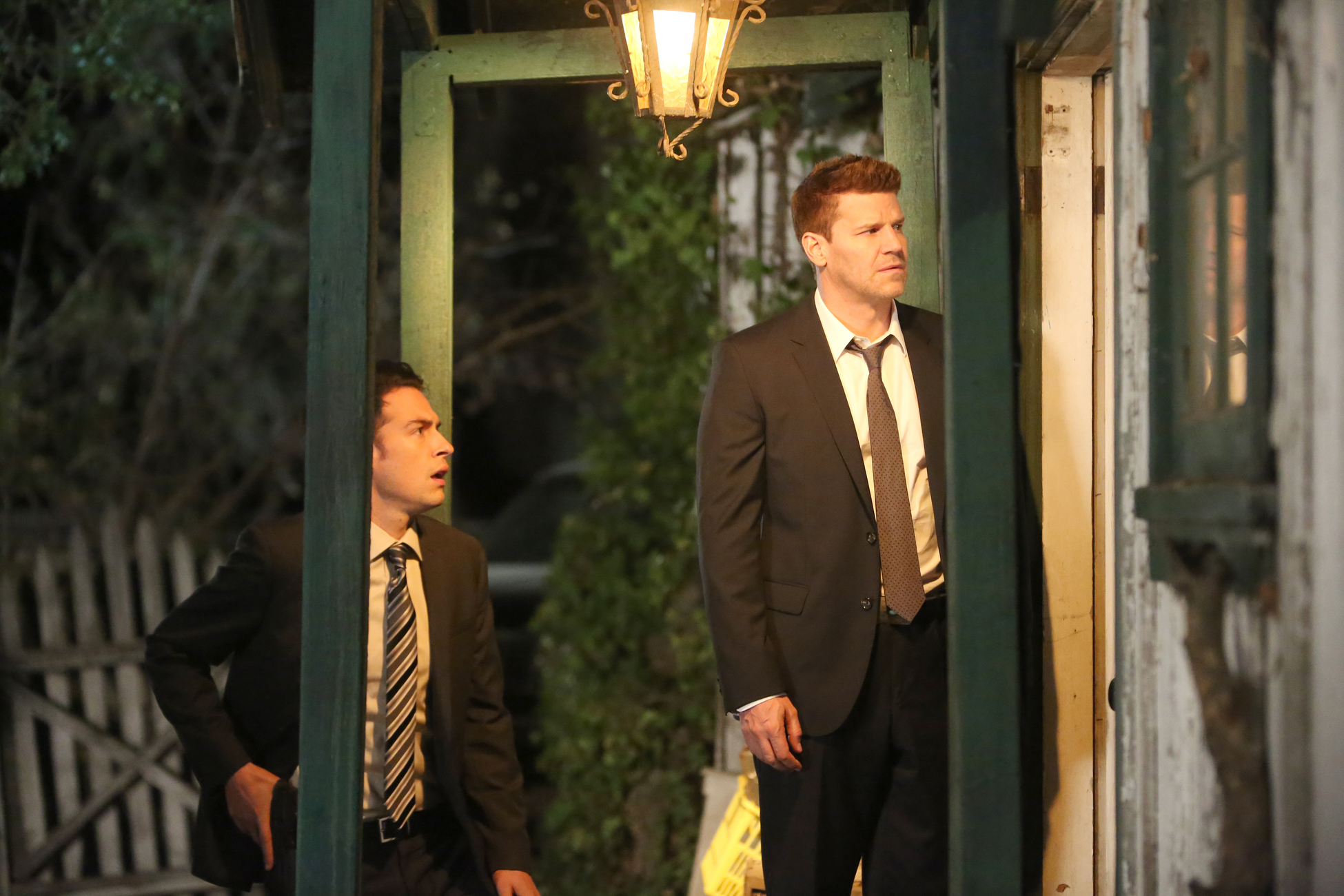 BONES:  Booth (David Boreanaz, R) and FBI Special Agent James Aubrey (John Boyd, L) follow a lead to a remote location in the "The Lost Love in the Foreign Land" episode of BONES airing Thursday, Nov. 6 (8:00-9:00 PM ET/PT) on FOX.  ©2014 Fox Broadcasting Co.  Cr:  Patrick McElhenney/FOX BONES:  Booth (David Boreanaz, R) and FBI Special Agent James Aubrey (John Boyd, L) follow a lead to a remote location in the "The Lost Love in the Foreign Land" episode of BONES airing Thursday, Nov. 6 (8:00-9:00 PM ET/PT) on FOX.  ©2014 Fox Broadcasting Co.  Cr:  Patrick McElhenney/FOX