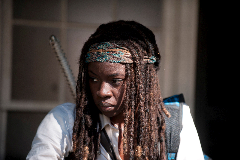 Michonne (Danai Gurira) - The Walking Dead _ Season 4, Episode 11 - Photo Credit: Gene Page/AMC Michonne (Danai Gurira) - The Walking Dead _ Season 4, Episode 11 - Photo Credit: Gene Page/AMC